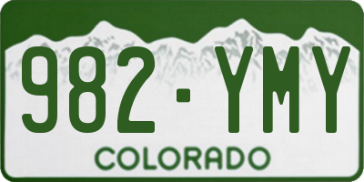 CO license plate 982YMY