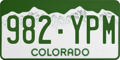 CO license plate 982YPM