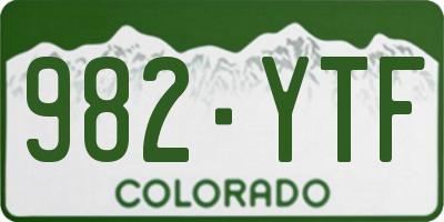 CO license plate 982YTF