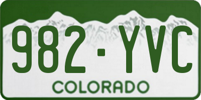 CO license plate 982YVC