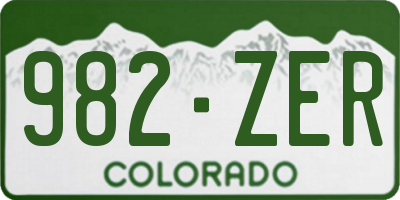 CO license plate 982ZER
