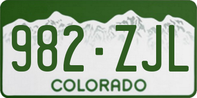 CO license plate 982ZJL