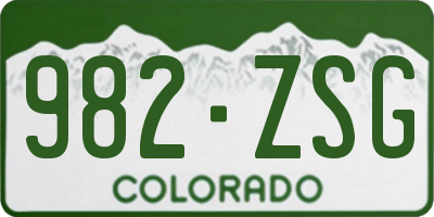 CO license plate 982ZSG