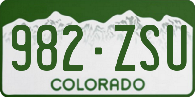 CO license plate 982ZSU