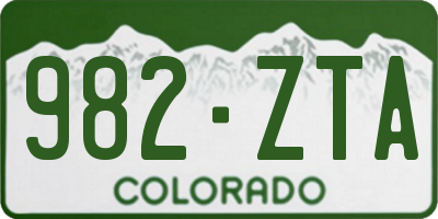 CO license plate 982ZTA