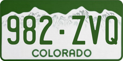 CO license plate 982ZVQ