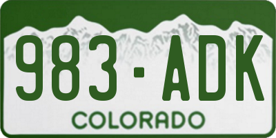 CO license plate 983ADK
