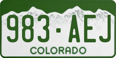 CO license plate 983AEJ