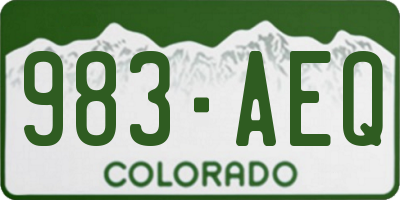 CO license plate 983AEQ