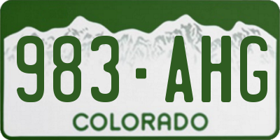 CO license plate 983AHG