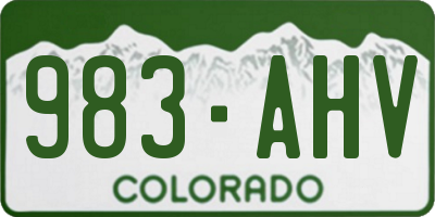 CO license plate 983AHV