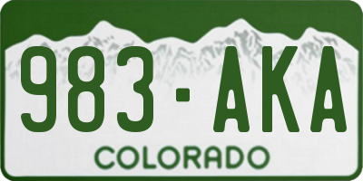 CO license plate 983AKA