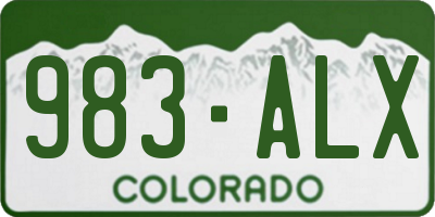 CO license plate 983ALX