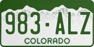 CO license plate 983ALZ