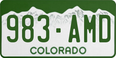 CO license plate 983AMD