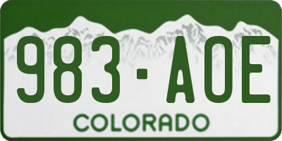 CO license plate 983AOE