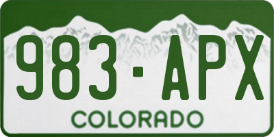CO license plate 983APX
