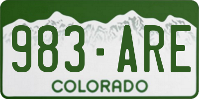 CO license plate 983ARE