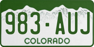 CO license plate 983AUJ