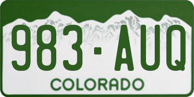 CO license plate 983AUQ