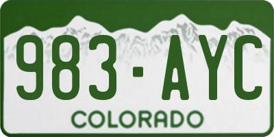 CO license plate 983AYC