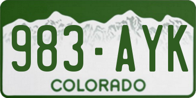 CO license plate 983AYK