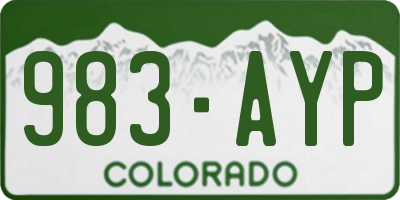 CO license plate 983AYP