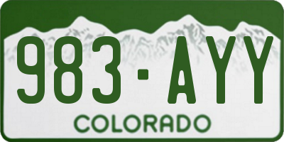 CO license plate 983AYY