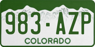 CO license plate 983AZP