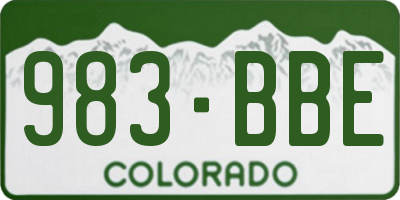 CO license plate 983BBE