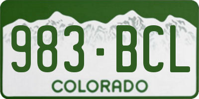 CO license plate 983BCL