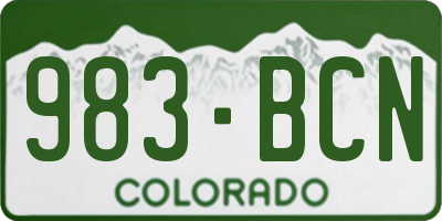 CO license plate 983BCN