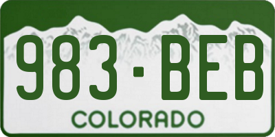 CO license plate 983BEB