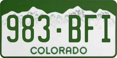 CO license plate 983BFI