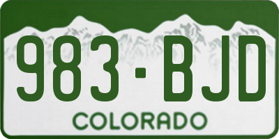 CO license plate 983BJD