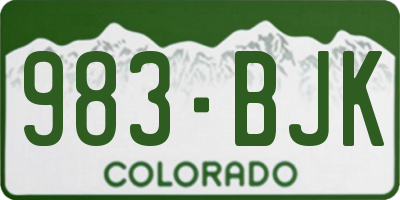 CO license plate 983BJK