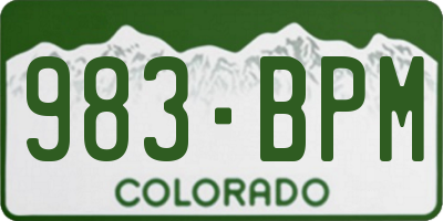 CO license plate 983BPM
