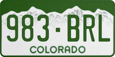 CO license plate 983BRL