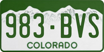 CO license plate 983BVS