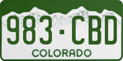 CO license plate 983CBD