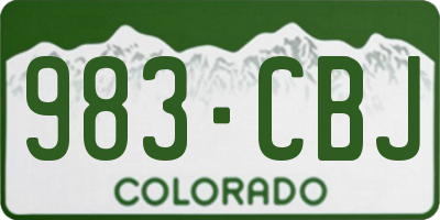 CO license plate 983CBJ