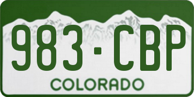 CO license plate 983CBP