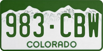 CO license plate 983CBW