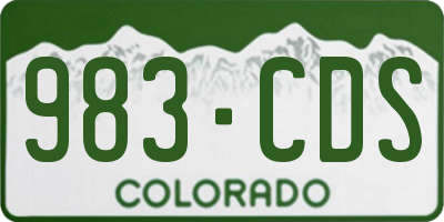 CO license plate 983CDS