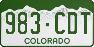 CO license plate 983CDT