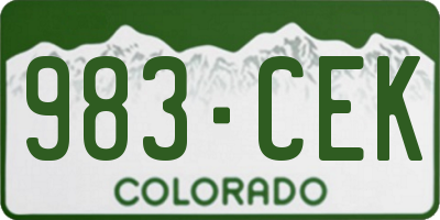 CO license plate 983CEK