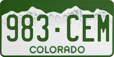 CO license plate 983CEM