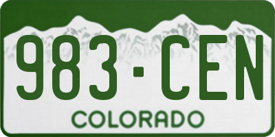 CO license plate 983CEN