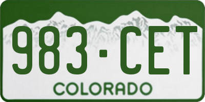 CO license plate 983CET