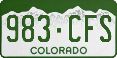 CO license plate 983CFS